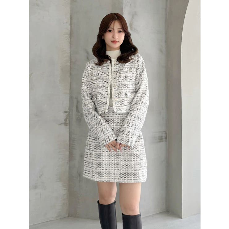 ツイード台形ミニスカート | MERCURYDUO | 詳細画像8 