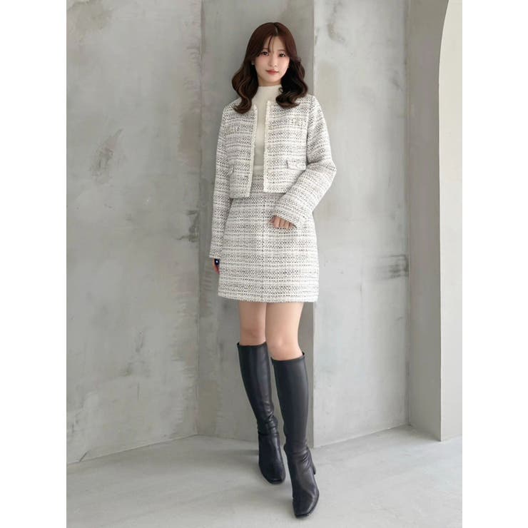 ツイード台形ミニスカート | MERCURYDUO | 詳細画像9 