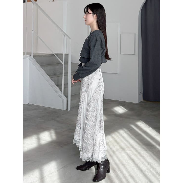 フラワー×レースフィットマーメイドスカート | MERCURYDUO | 詳細画像14 