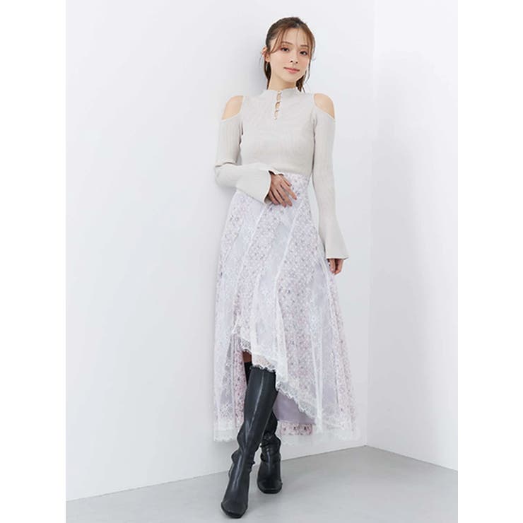 フラワー×レースフィットマーメイドスカート | MERCURYDUO | 詳細画像5 