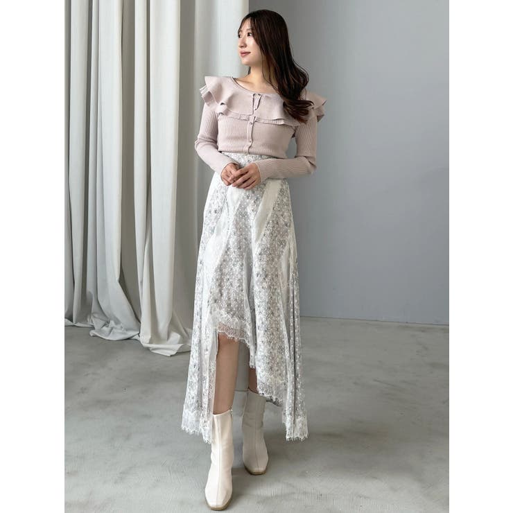 フラワー×レースフィットマーメイドスカート | MERCURYDUO | 詳細画像9 