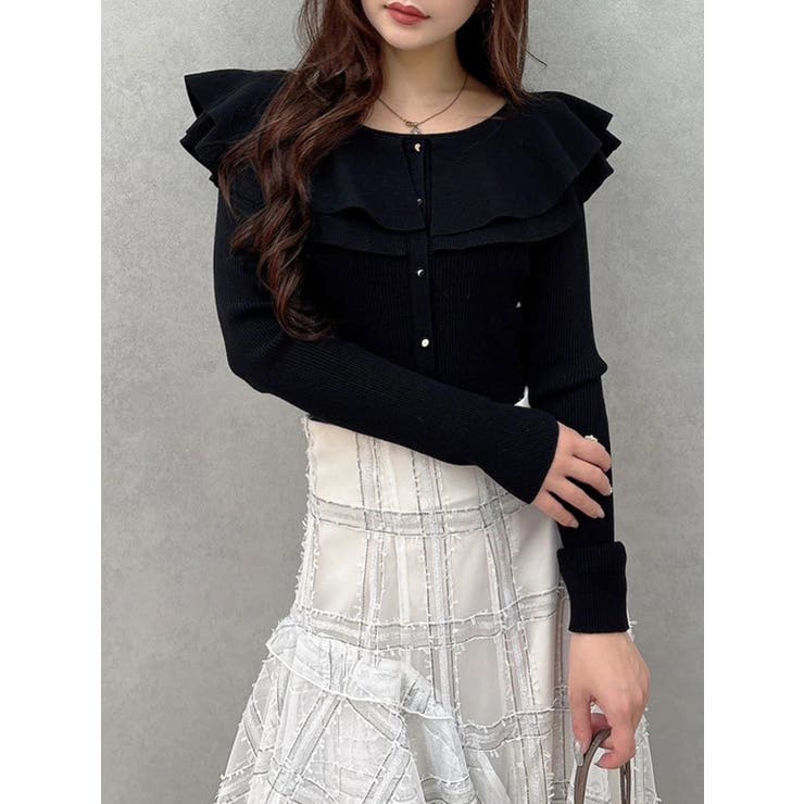 ブラック | 編み変化ラッフルコンパクト | MERCURYDUO