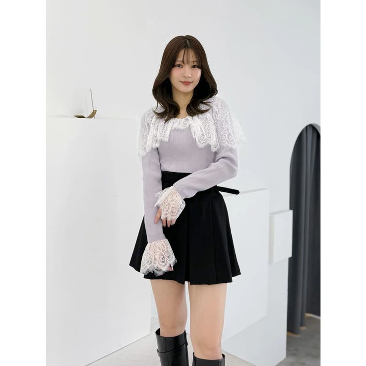 スカラレース襟ニット | MERCURYDUO | 詳細画像13 