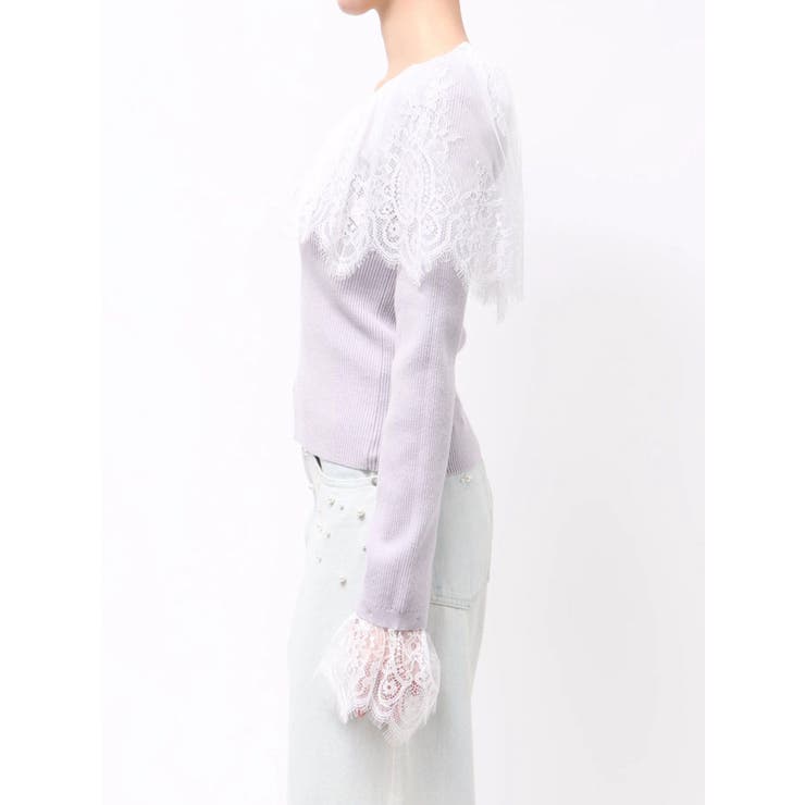 スカラレース襟ニット | MERCURYDUO | 詳細画像16 