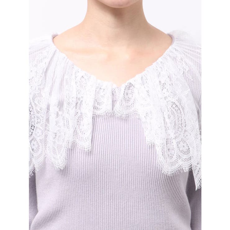 スカラレース襟ニット | MERCURYDUO | 詳細画像18 