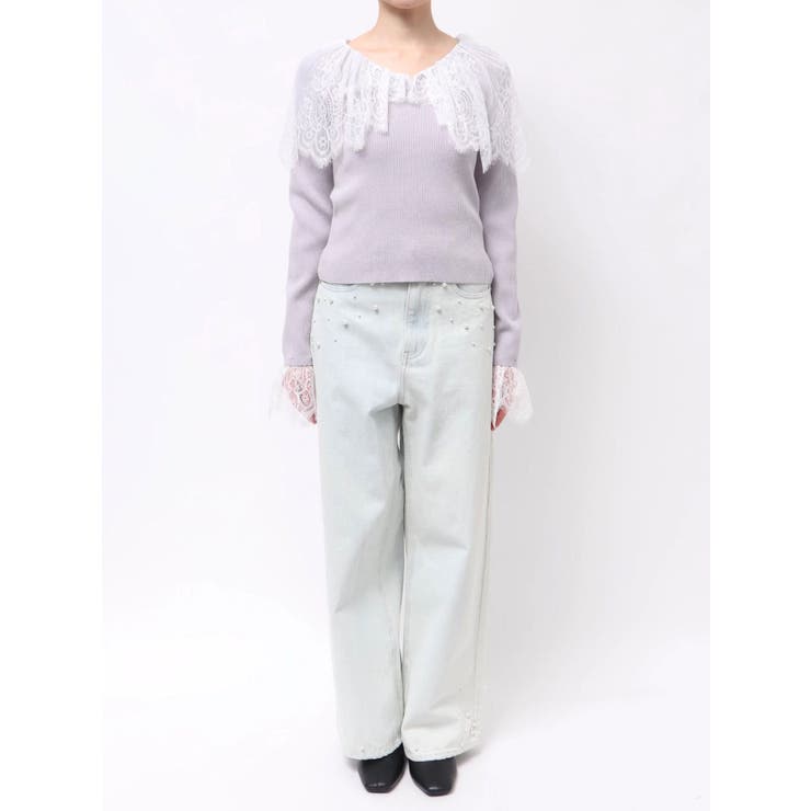 スカラレース襟ニット | MERCURYDUO | 詳細画像22 