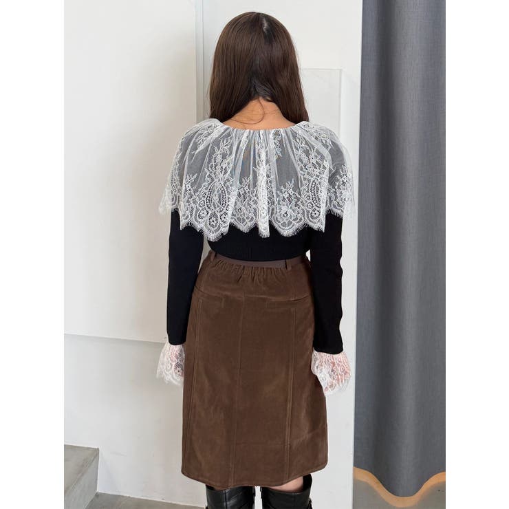 スカラレース襟ニット | MERCURYDUO | 詳細画像8 