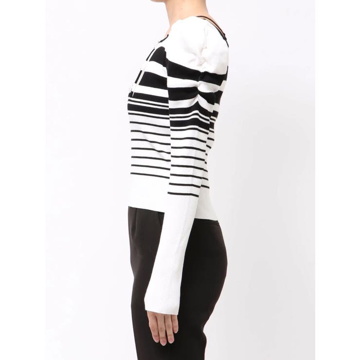 サイドビジューボタンパフスリーブニット | MERCURYDUO | 詳細画像29 