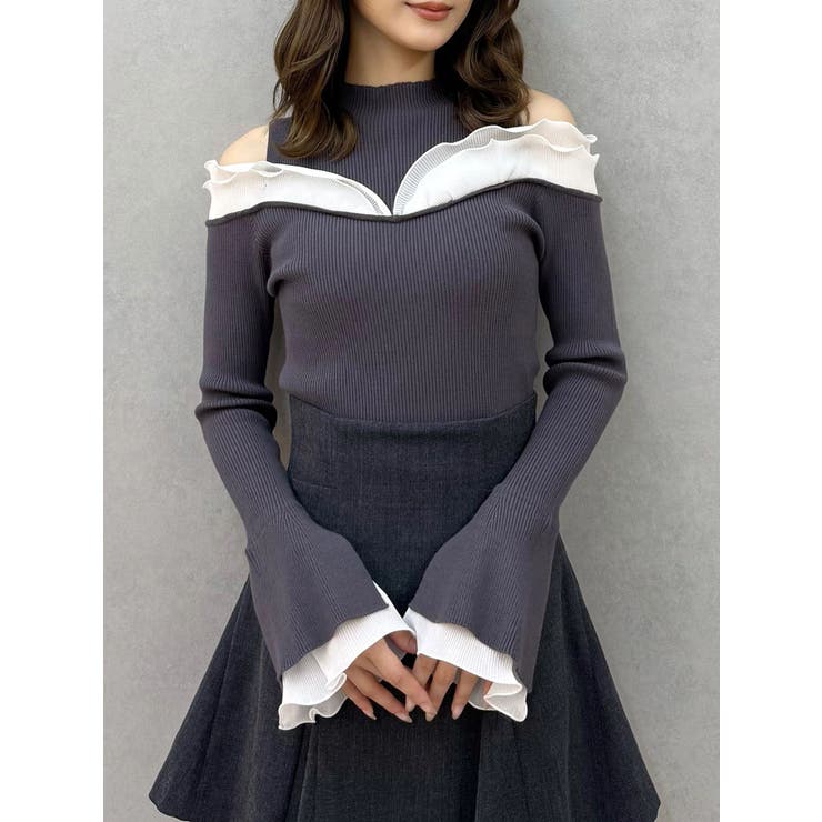 プリーツフリル使いニット | MERCURYDUO | 詳細画像4 