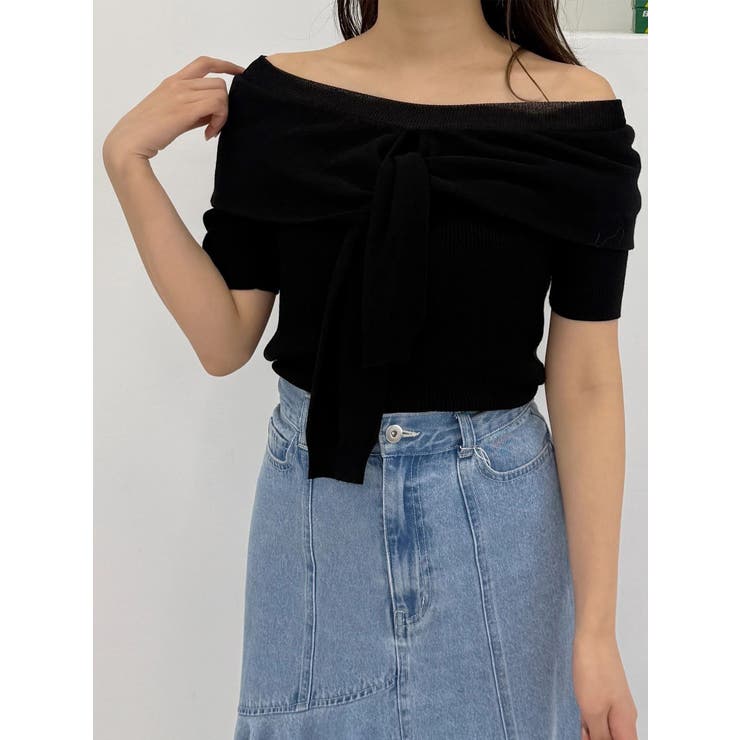 ブラック | レイヤードライクツイストニット | MERCURYDUO