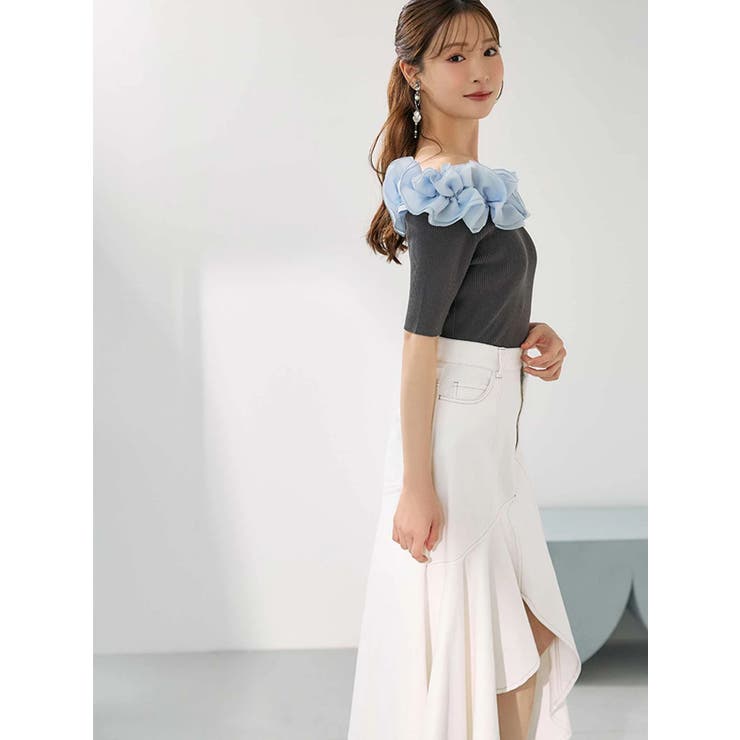 2WAY異素材ランダムラッフルニット | MERCURYDUO | 詳細画像14 