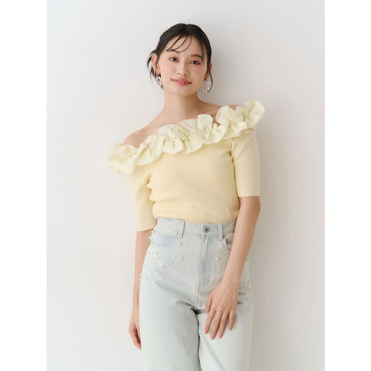 2WAY異素材ランダムラッフルニット | MERCURYDUO | 詳細画像5 