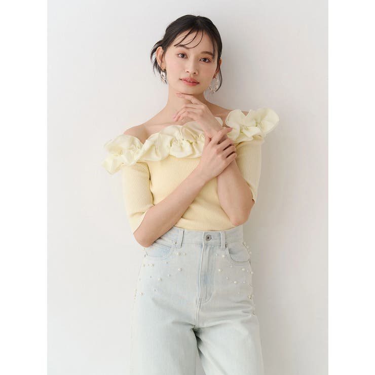 2WAY異素材ランダムラッフルニット | MERCURYDUO | 詳細画像6 