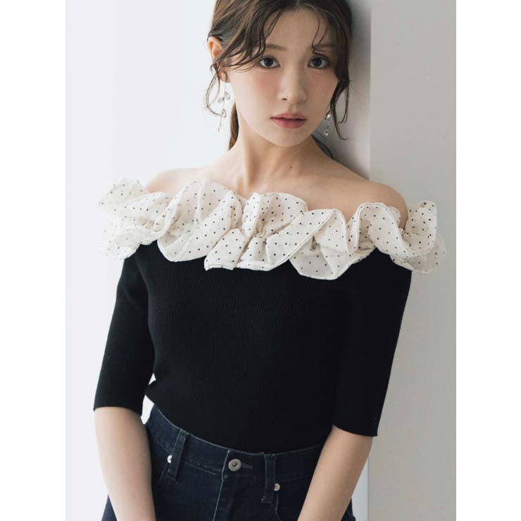 ミックス | 2WAY異素材ランダムラッフルニット | MERCURYDUO