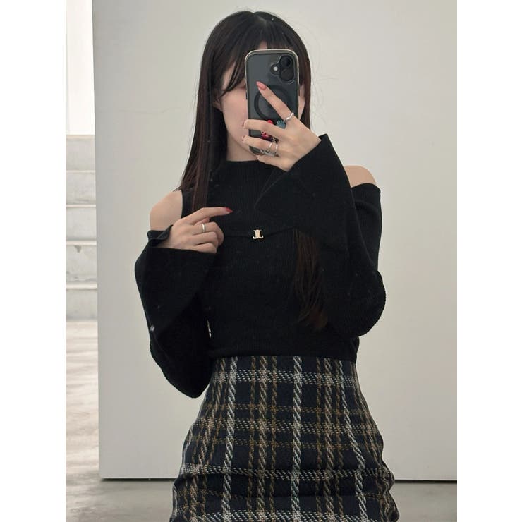 ショルダースリットナローストラップニット | MERCURYDUO | 詳細画像6 