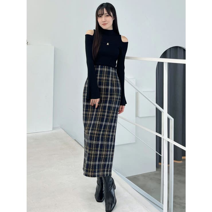 ショルダースリットナローストラップニット | MERCURYDUO | 詳細画像8 