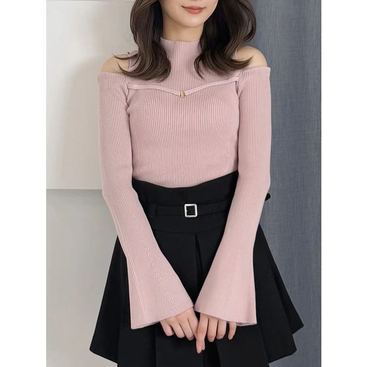 ピンク | ショルダースリットナローストラップニット | MERCURYDUO