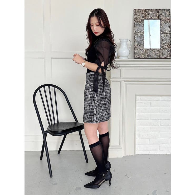 異素材リボンスリーブニット | MERCURYDUO | 詳細画像11 