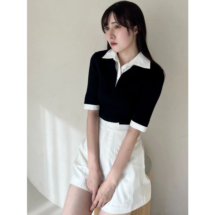 シャツレイヤードライクハーフスリーブニット | MERCURYDUO | 詳細画像17 