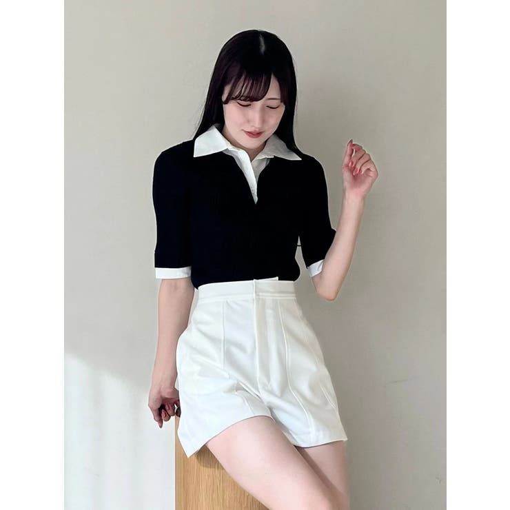 シャツレイヤードライクハーフスリーブニット | MERCURYDUO | 詳細画像18 