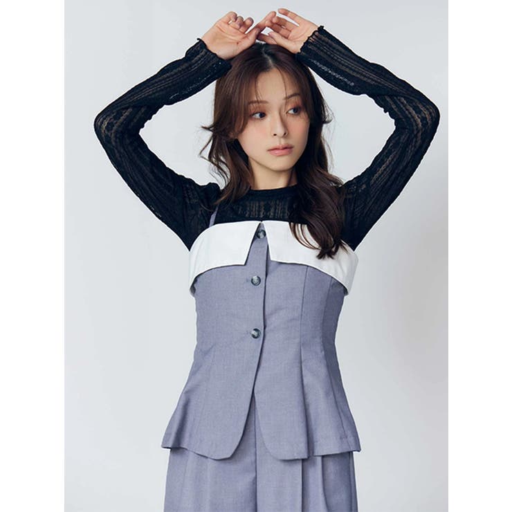 カットレースアシメトップス | MERCURYDUO | 詳細画像3 