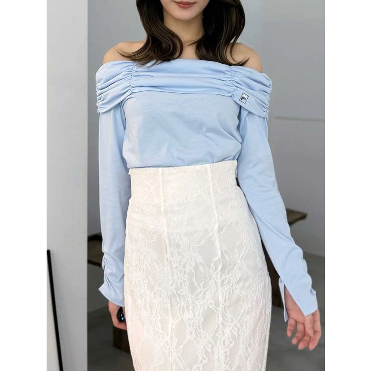 ブルー | 【FILA別注】裏毛オフショルトップス | MERCURYDUO