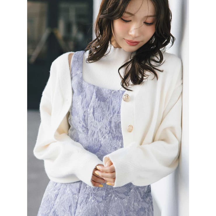 金ボタンボリュームスリーブカーデ | MERCURYDUO | 詳細画像1 