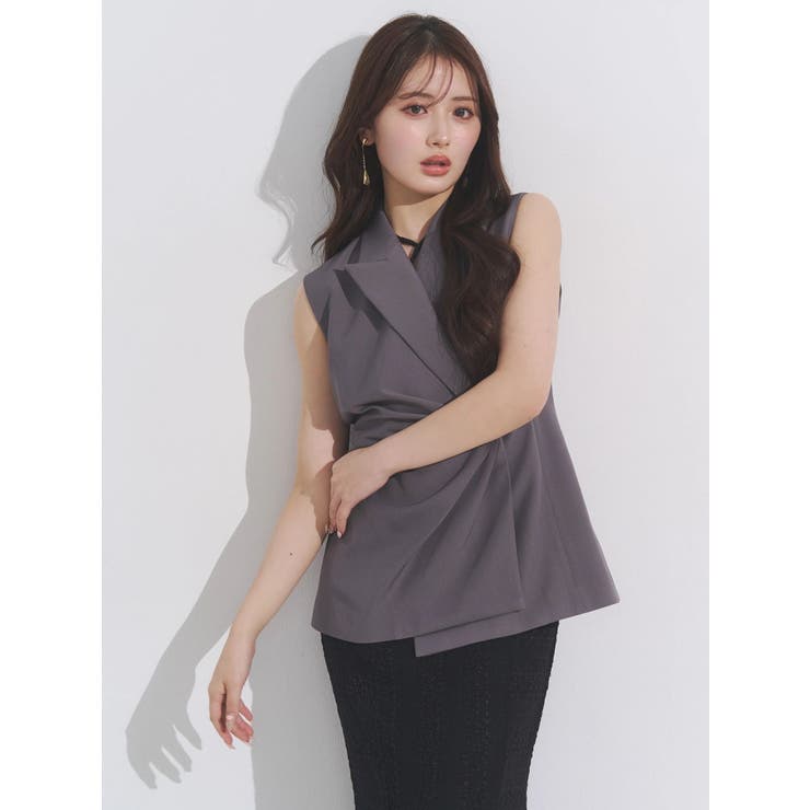 【SETUP】アシメドレープジレ | MERCURYDUO | 詳細画像1 