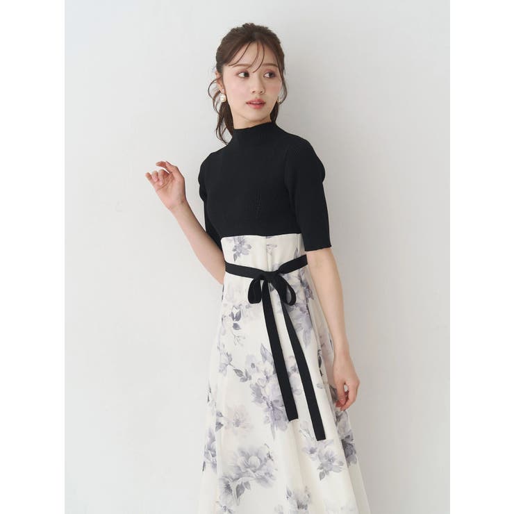 花柄ドッキングハーフスリーブワンピース | MERCURYDUO | 詳細画像11 