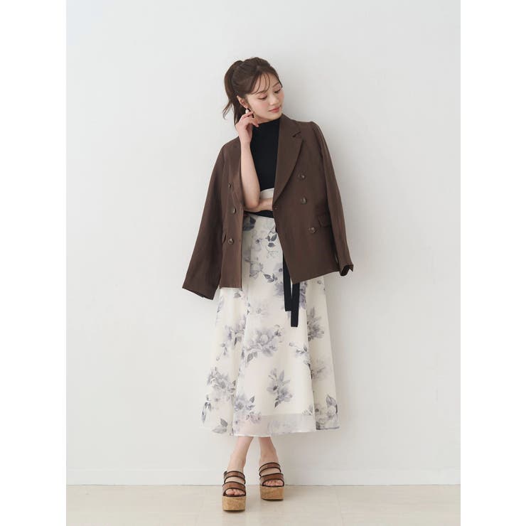 花柄ドッキングハーフスリーブワンピース | MERCURYDUO | 詳細画像13 