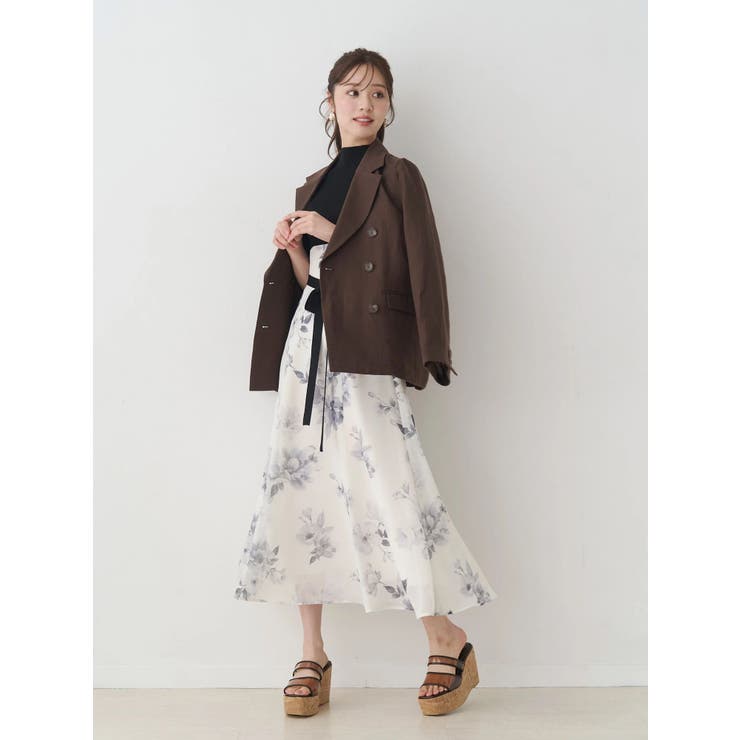 花柄ドッキングハーフスリーブワンピース | MERCURYDUO | 詳細画像14 