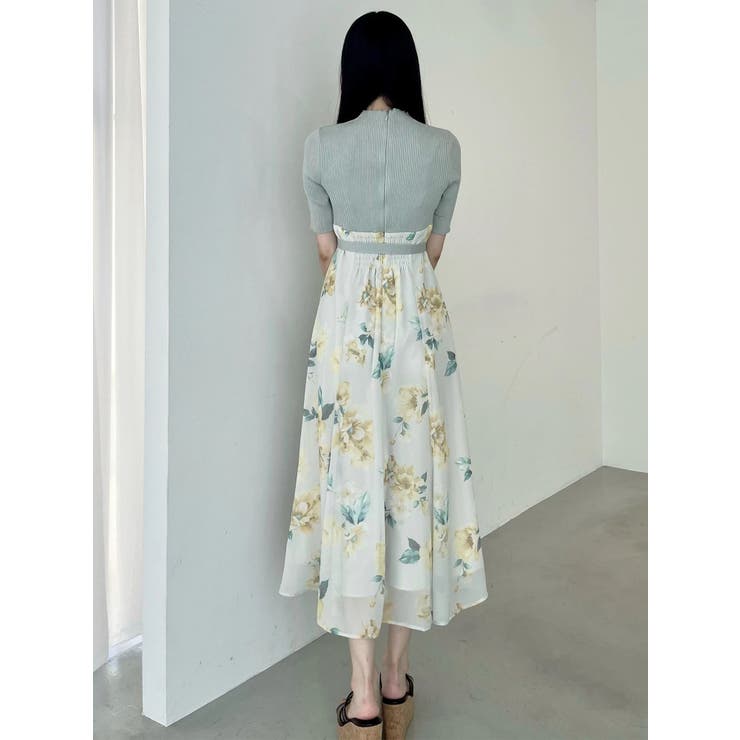 花柄ドッキングハーフスリーブワンピース | MERCURYDUO | 詳細画像23 