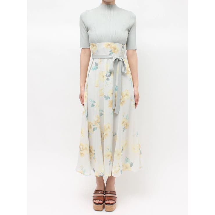 花柄ドッキングハーフスリーブワンピース | MERCURYDUO | 詳細画像25 