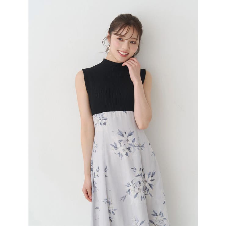 花柄ドッキングバックレースアップワンピース | MERCURYDUO | 詳細画像16 