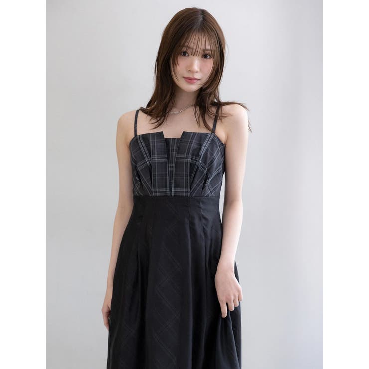 チェックシアーレイヤードキャミワンピース | MERCURYDUO | 詳細画像3 