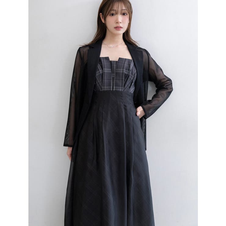 チェックシアーレイヤードキャミワンピース | MERCURYDUO | 詳細画像5 