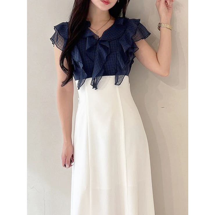 2WAYラッフルブラウスドッキングワンピース | MERCURYDUO | 詳細画像13 