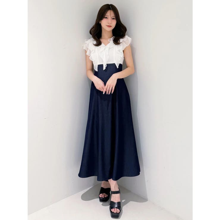 2WAYラッフルブラウスドッキングワンピース | MERCURYDUO | 詳細画像4 