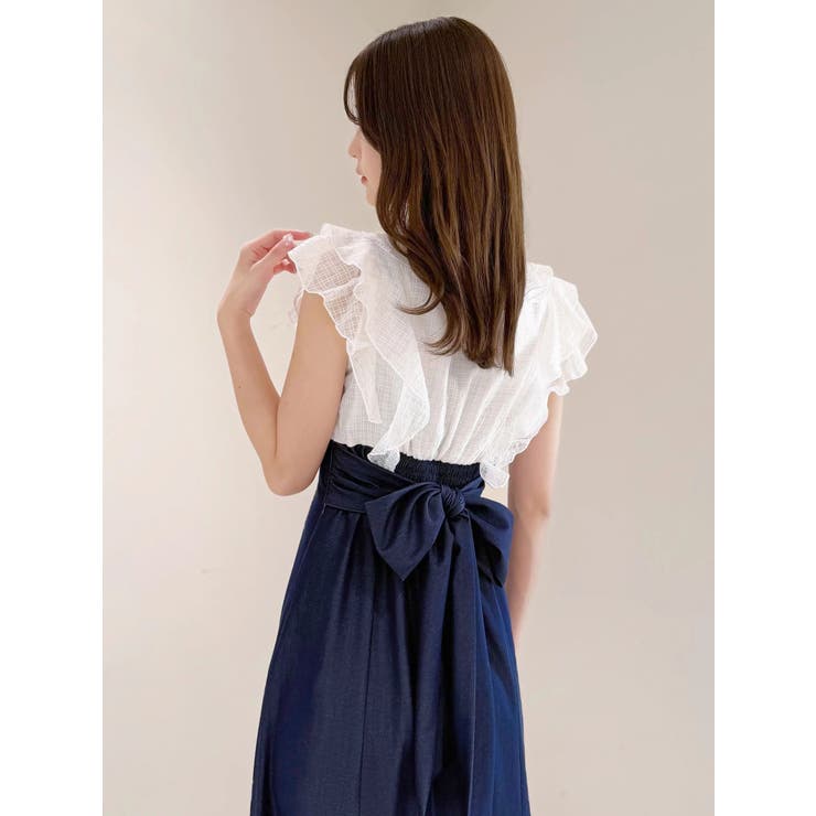 2WAYラッフルブラウスドッキングワンピース | MERCURYDUO | 詳細画像8 