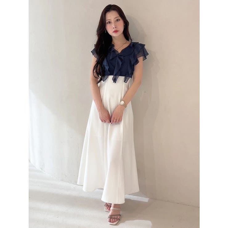 2WAYラッフルブラウスドッキングワンピース | MERCURYDUO | 詳細画像9 