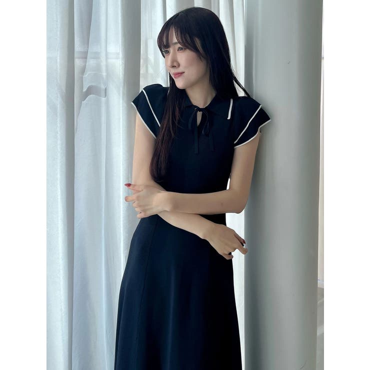 ポロ衿ラッフルニットワンピース | MERCURYDUO | 詳細画像10 