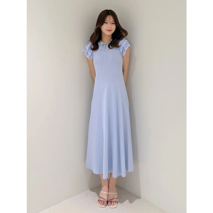 ポロ衿ラッフルニットワンピース | MERCURYDUO | 詳細画像12 