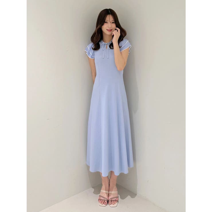 ポロ衿ラッフルニットワンピース | MERCURYDUO | 詳細画像13 