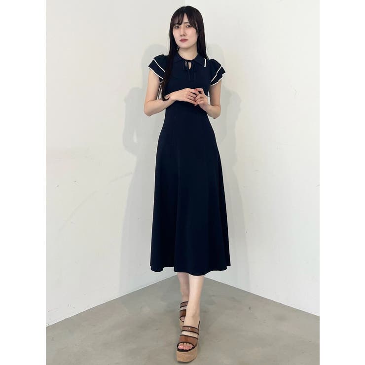 ポロ衿ラッフルニットワンピース | MERCURYDUO | 詳細画像8 