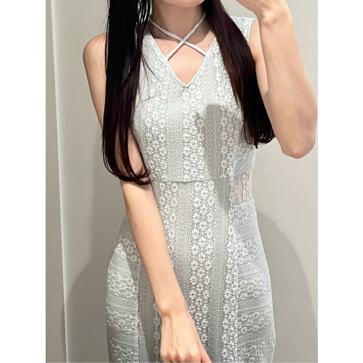 カットレースブロッキングマーメイドワンピース | MERCURYDUO | 詳細画像27 