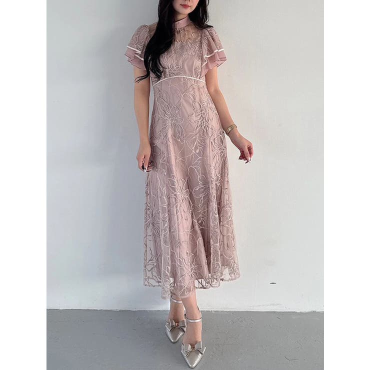 ベビーピンク | エンブロイダリーラッフルワンピース | MERCURYDUO