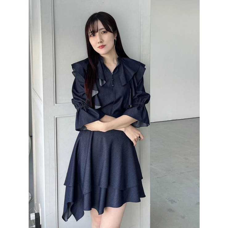 【セットアップ着用可】ラッフルシャツブラウス | MERCURYDUO | 詳細画像14 