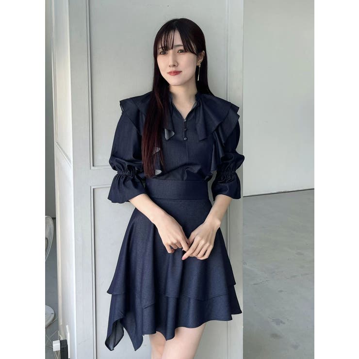 【セットアップ着用可】ラッフルシャツブラウス | MERCURYDUO | 詳細画像15 