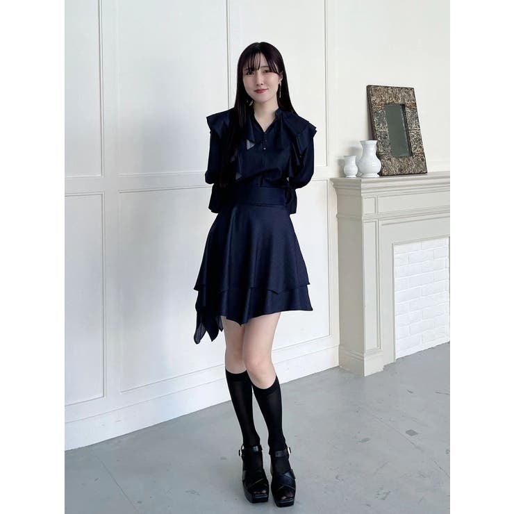 【セットアップ着用可】ラッフルシャツブラウス | MERCURYDUO | 詳細画像16 