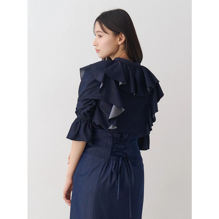 【セットアップ着用可】ラッフルシャツブラウス | MERCURYDUO | 詳細画像8 